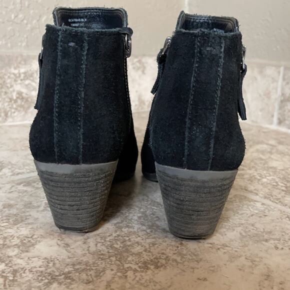 Frye & Co. Holly Zip Shootie Boots 70840 Womens Black Suede Ankle Bootie - Picture 5 of 9